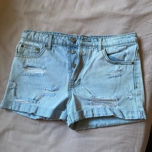 Forever 21 high waisted button up jean short